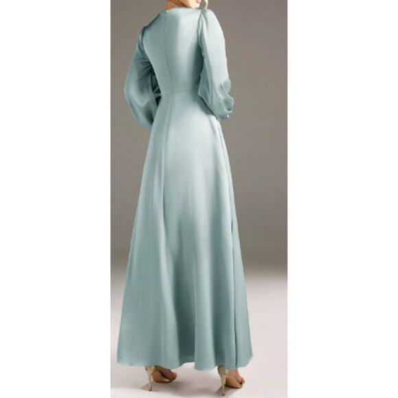 AW BRIDAL SZ 16 2X plus mist blue Energico mother of bride party maxi dress b47 - Picture 2 of 14